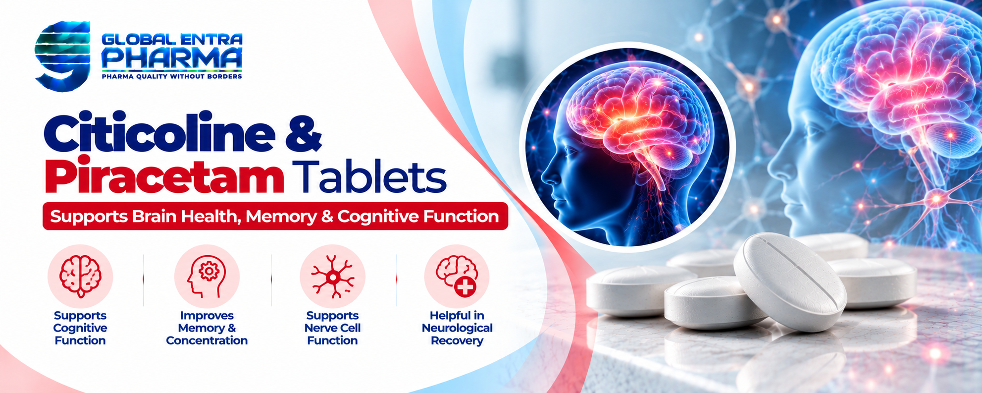Citicoline 500 mg + Piracetam 400 mg Tablets Manufacturer in India